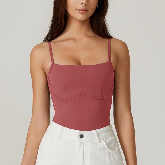 Underbust Contour Bodysuit Dusty Red Qinsen - Picture 1 of 10